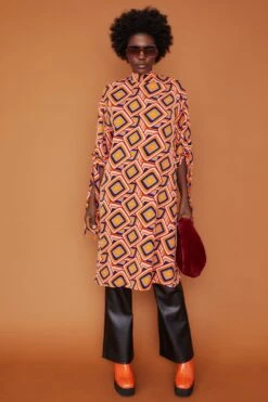 JAYLEY Silk Blend Geometric Midi Dress -Deals Fabulous Women Wear Store jayley silk blend geometric midi dress p12450 87842 image