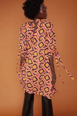 JAYLEY Silk Blend Geometric Midi Dress -Deals Fabulous Women Wear Store jayley silk blend geometric midi dress p12450 87843 image