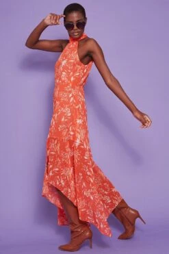 JAYLEY Silk Blend Halter Neck Floral Dress -Deals Fabulous Women Wear Store jayley silk blend halter neck floral dress p14579 96341 image