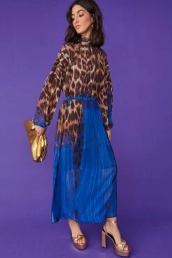 JAYLEY Silk Blend Leopard Maxi Dress -Deals Fabulous Women Wear Store jayley silk blend leopard maxi dress p11882 82874 image