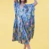 JAYLEY Silk Blend Oversized Maxi Kimono