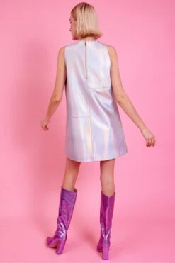 JAYLEY Silver Metallic Tunic Mini Dress -Deals Fabulous Women Wear Store jayley silver metallic tunic mini dress p14506 95892 image