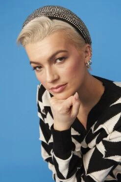 JAYLEY Silver Rhinestone Sparkly Headband