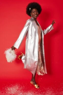 JAYLEY Silver Trench Coat With Belt -Deals Fabulous Women Wear Store jayley silver trench coat with belt p11208 78335 image