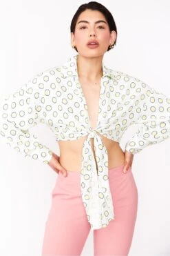 JAYLEY Sustainable Rose Petal Blouse With Spots In Baby Blue -Deals Fabulous Women Wear Store jayley sustainable rose petal blouse with spots in baby blue p12088 83554 image