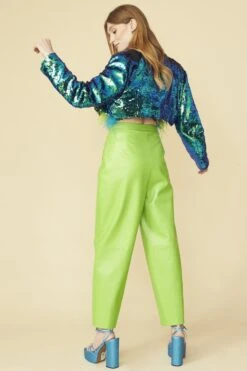 Best Seller -Deals Fabulous Women Wear Store jayley teal blue cropped sequin blazer p13218 89581 image