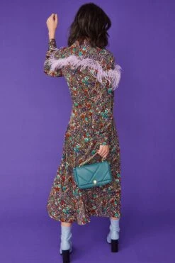 JAYLEY Teal Lulu Quilted Bag With Gold Chain And Snake Head Detail -Deals Fabulous Women Wear Store jayley teal lulu quilted bag with gold chain and snake head detail p11678 81502 image