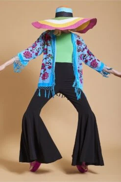 JAYLEY Teal Vintage Floral Silk Devore Jacket -Deals Fabulous Women Wear Store jayley teal vintage floral silk devore jacket p8766 49164 image