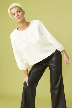JAYLEY White Eco Leather Swing Top