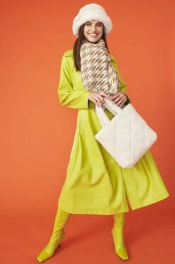 JAYLEY White Faux Fur Diamond Stitch Tote Bag -Deals Fabulous Women Wear Store jayley white faux fur diamond stitch tote bag p12979 87952 image