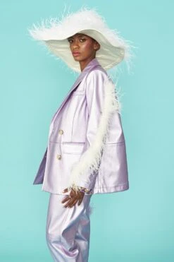 JAYLEY White Ostrich Feather Flapper Oversized Hat -Deals Fabulous Women Wear Store jayley white ostrich feather flapper oversized hat p12693 86012 image