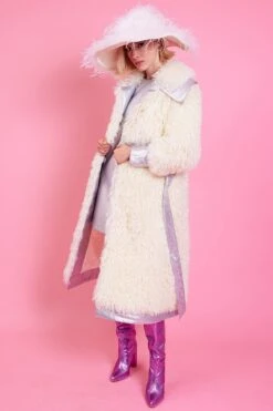 JAYLEY White Ostrich Feather Flapper Oversized Hat