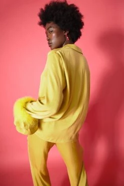 JAYLEY Yellow Awilix Day To Night Feather Co-ord -Deals Fabulous Women Wear Store jayley yellow awilix day to night feather co ord p8615 48764 image