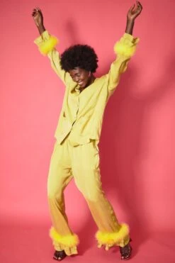 JAYLEY Yellow Awilix Day To Night Feather Co-ord -Deals Fabulous Women Wear Store jayley yellow awilix day to night feather co ord p8615 48765 image