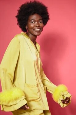 JAYLEY Yellow Awilix Day To Night Feather Co-ord -Deals Fabulous Women Wear Store jayley yellow awilix day to night feather co ord p8615 48766 image