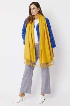 JAYLEY Yellow Cashmere Blend Scarf -Deals Fabulous Women Wear Store jayley yellow cashmere blend scarf p4720 61750 image