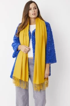 JAYLEY Yellow Cashmere Blend Scarf -Deals Fabulous Women Wear Store jayley yellow cashmere blend scarf p4720 61752 image