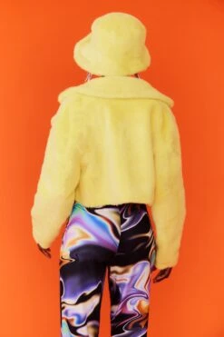 JAYLEY Yellow Faux Fur Bucket Hat -Deals Fabulous Women Wear Store jayley yellow faux fur bucket hat p12715 86114 image