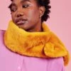 JAYLEY Yellow Faux Fur Scarf