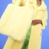 JAYLEY Yellow Faux Fur Tote Bag