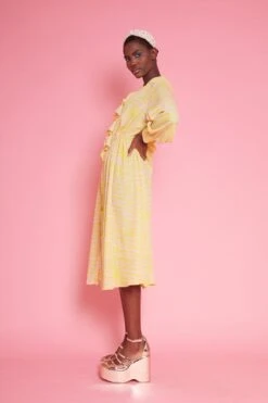 JAYLEY Yellow Silk Blend Zebra Print Maxi Dress -Deals Fabulous Women Wear Store jayley yellow silk blend zebra print maxi dress p13584 92143 image